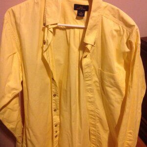 Brooks Brothers Men's Medium Yellow Long Sleeve Casual Shirt - Good Condition